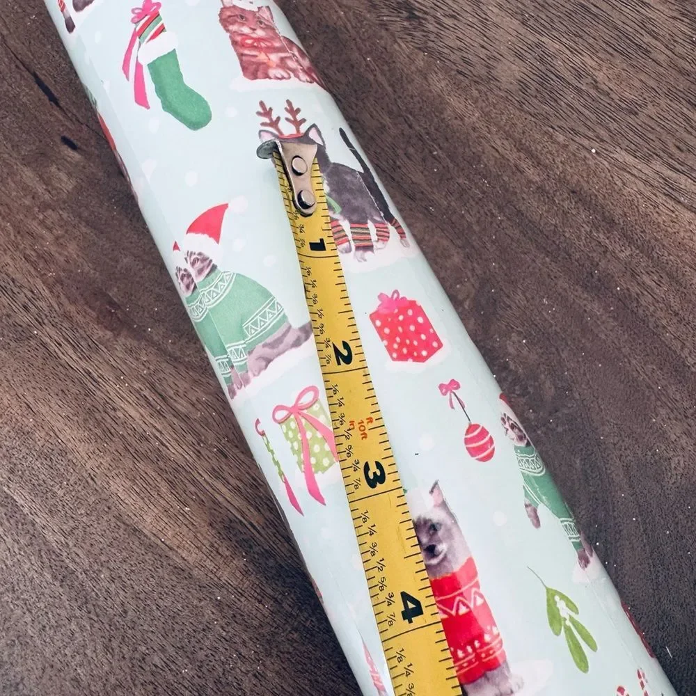 Christmas Cats Blue Holiday Gift Wrap Wrapping Paper Roll